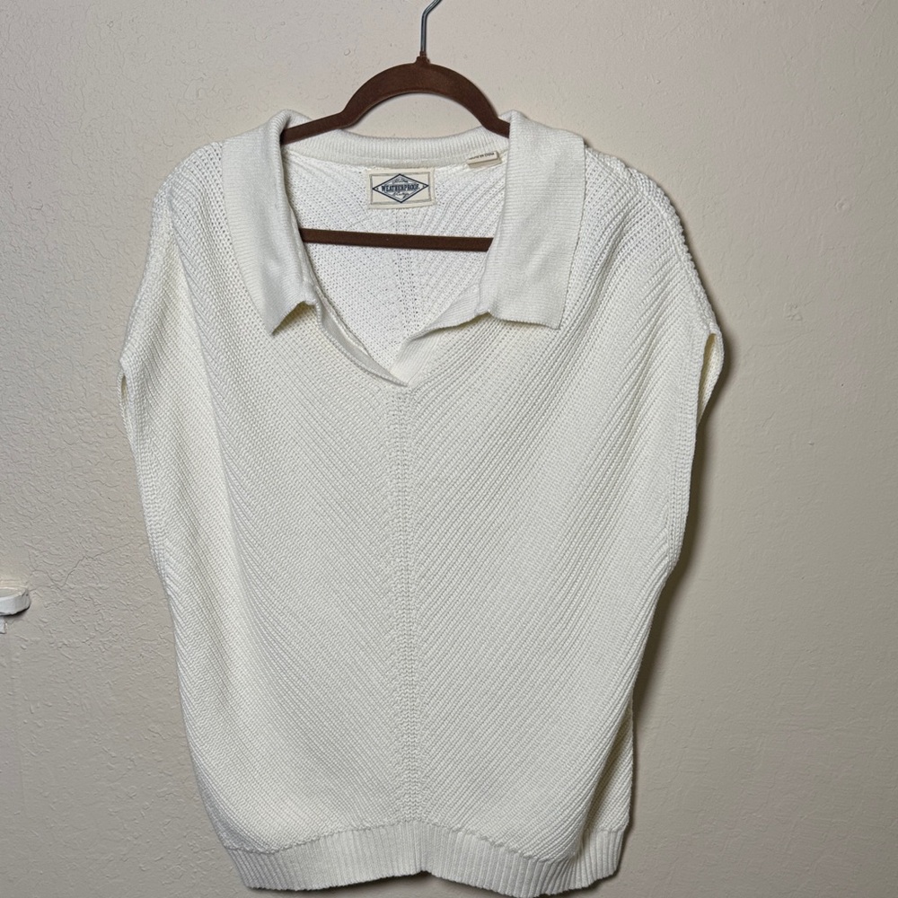Weatherproof White V-Neck Sweater